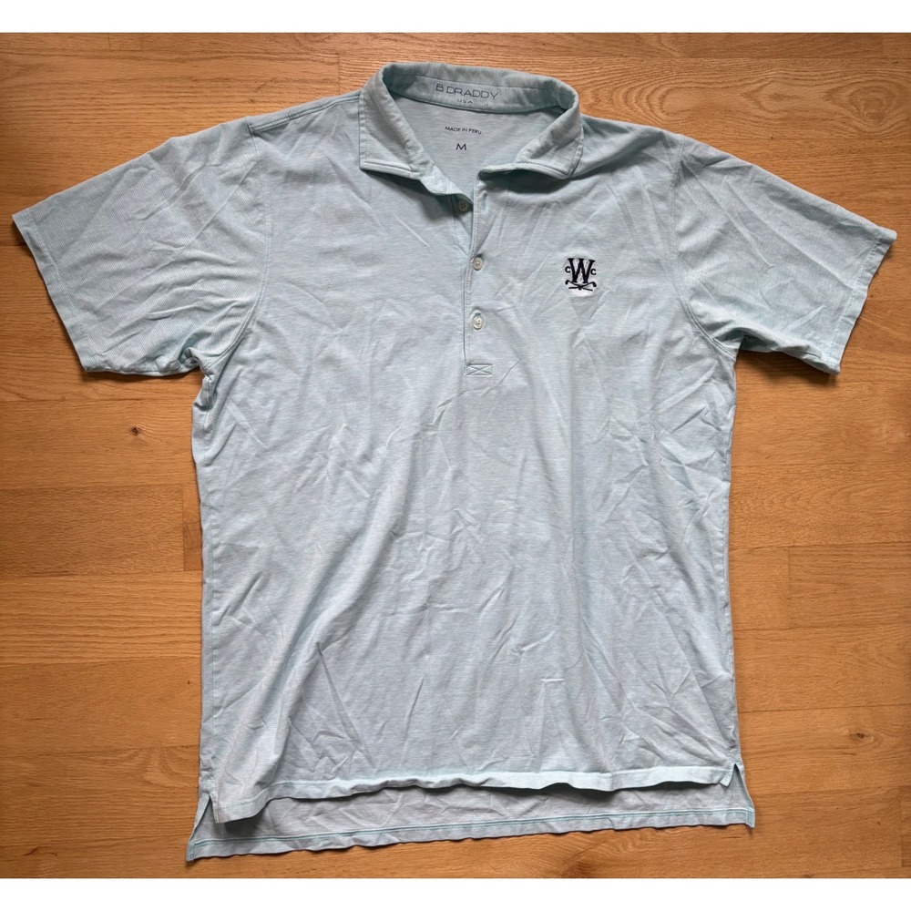 B. Draddy Whitemarsh Valley Country Club Golf Polo Shirt Blue Striped Polo Blue